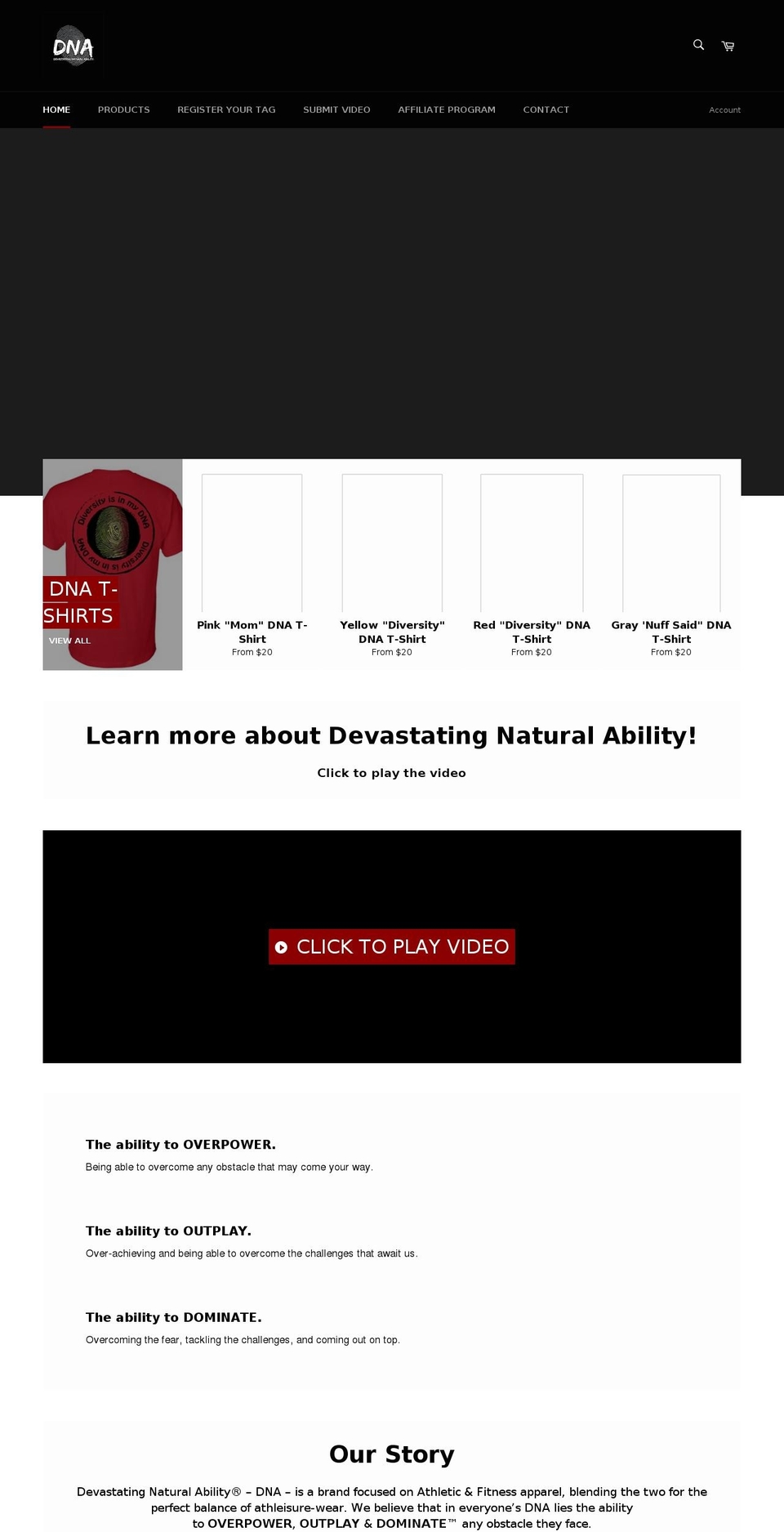 dnaapparel.com shopify website screenshot