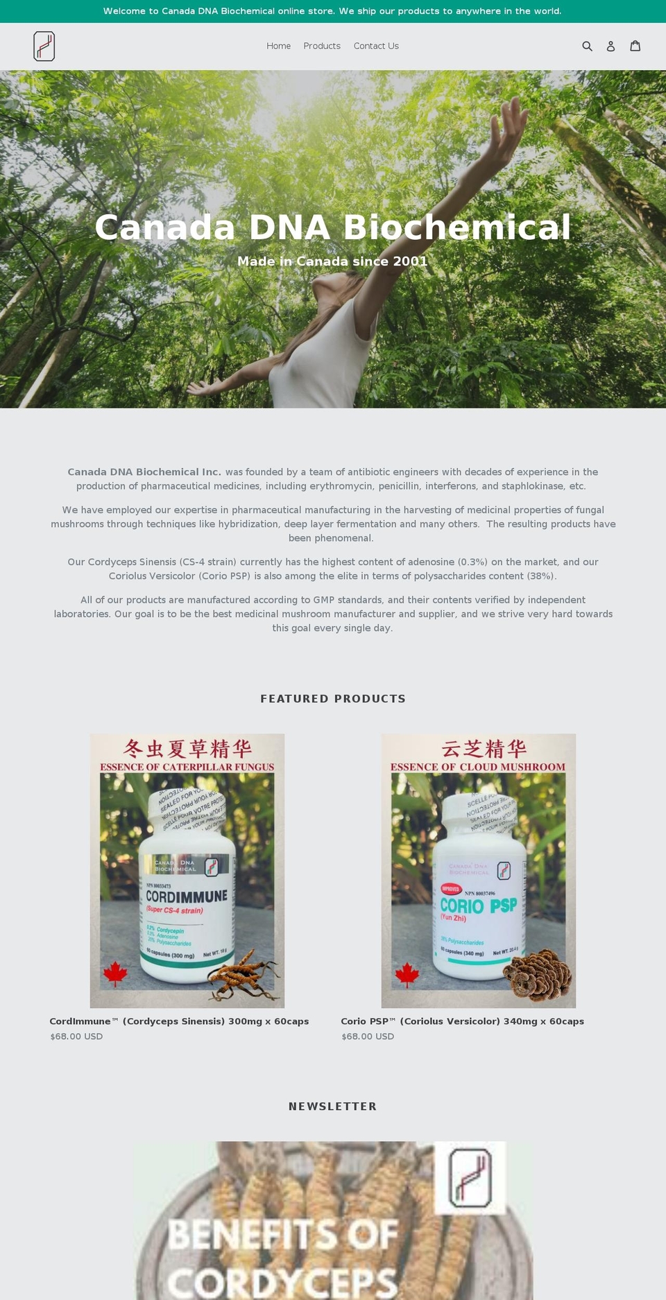dnabiochemical.com — Shopify storefront screenshot