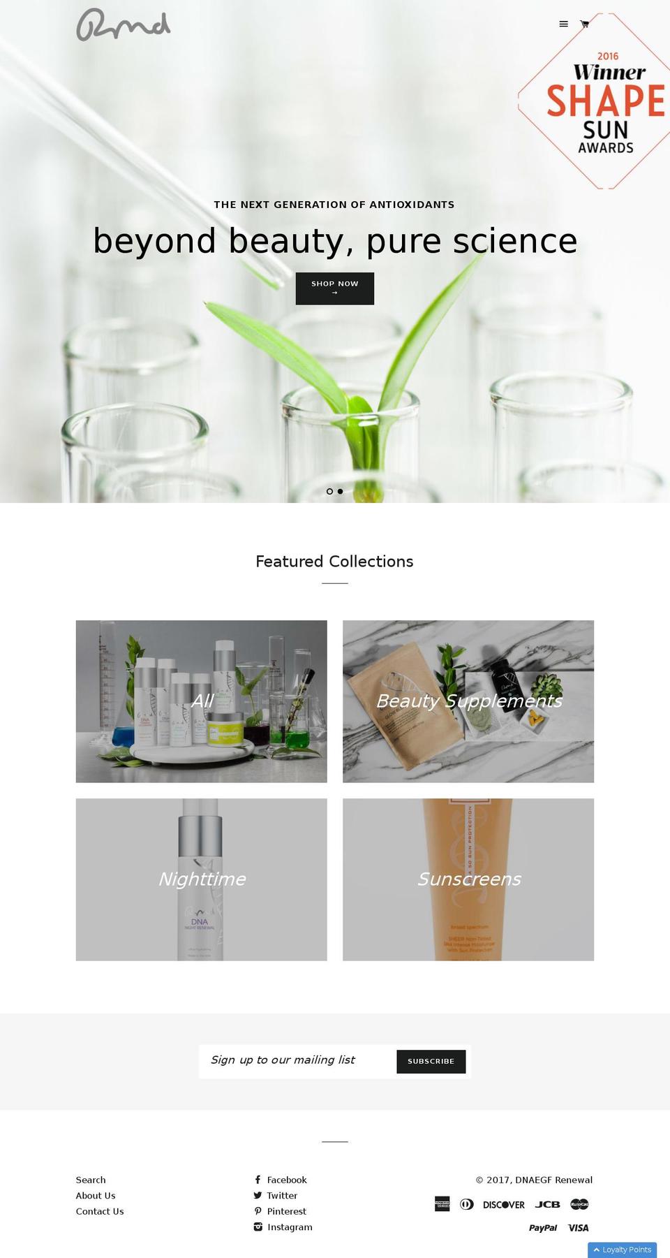 dnaegfrenewal.com shopify website screenshot