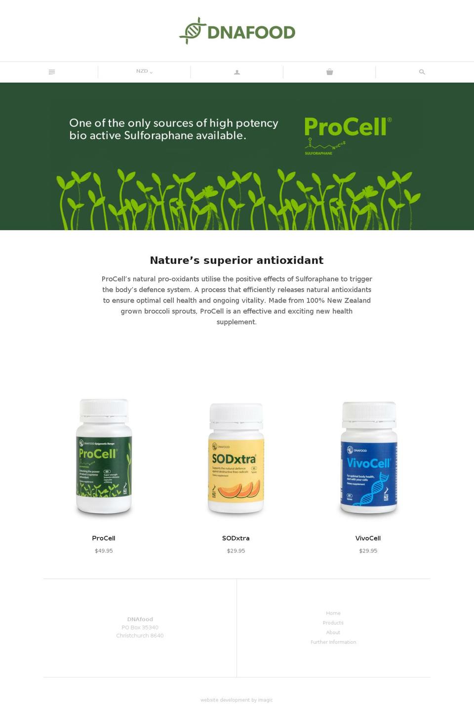 dnafood.co.nz shopify website screenshot