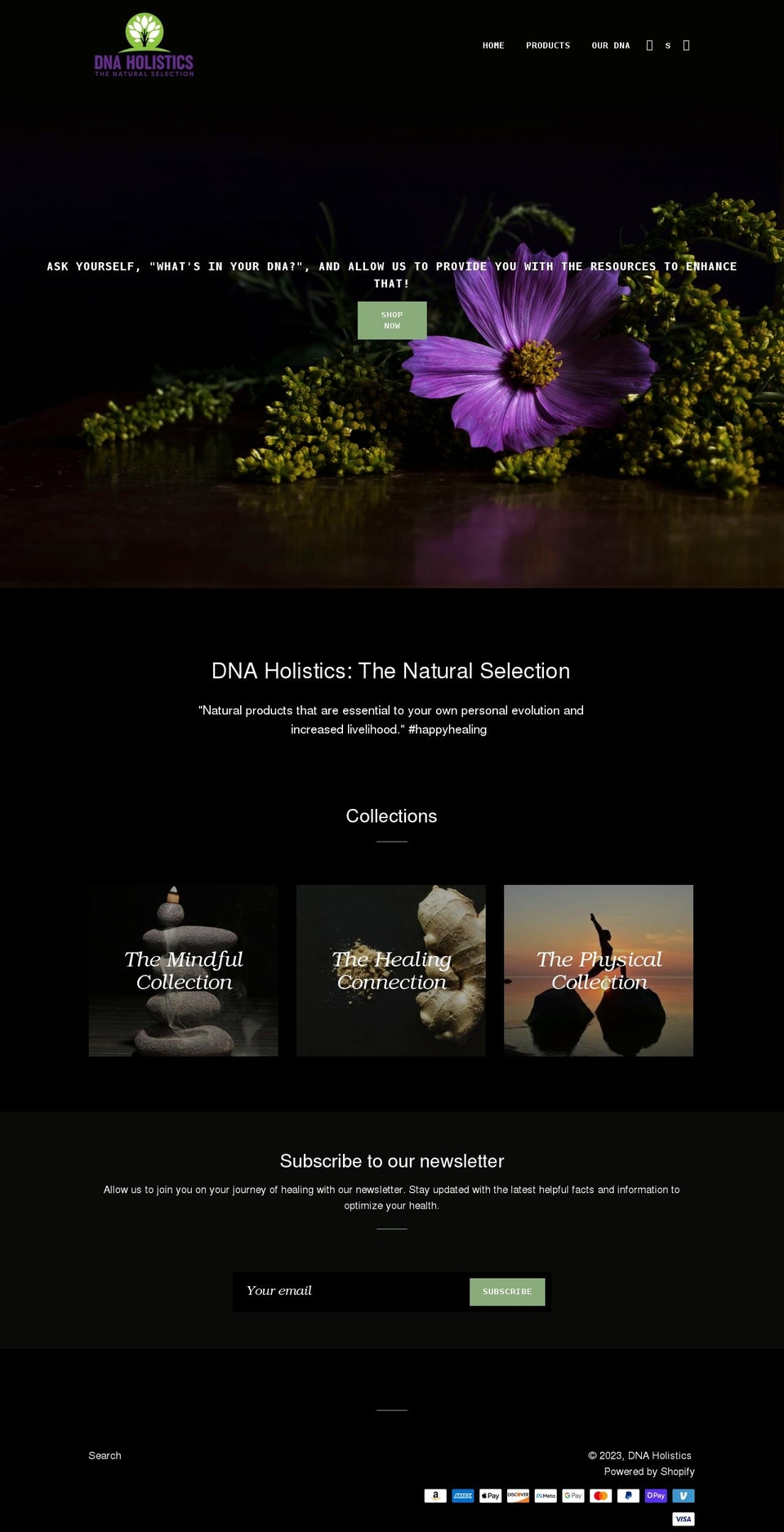 dnaholistics.com shopify website screenshot