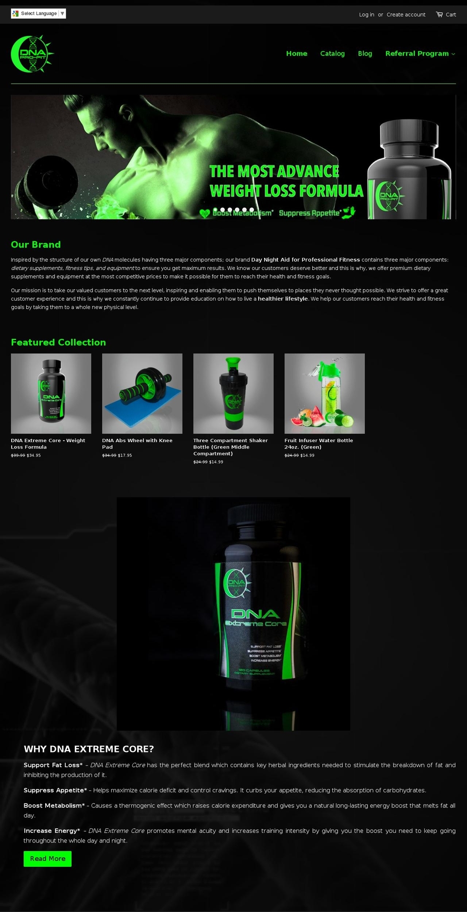 dnapro-fit.com shopify website screenshot