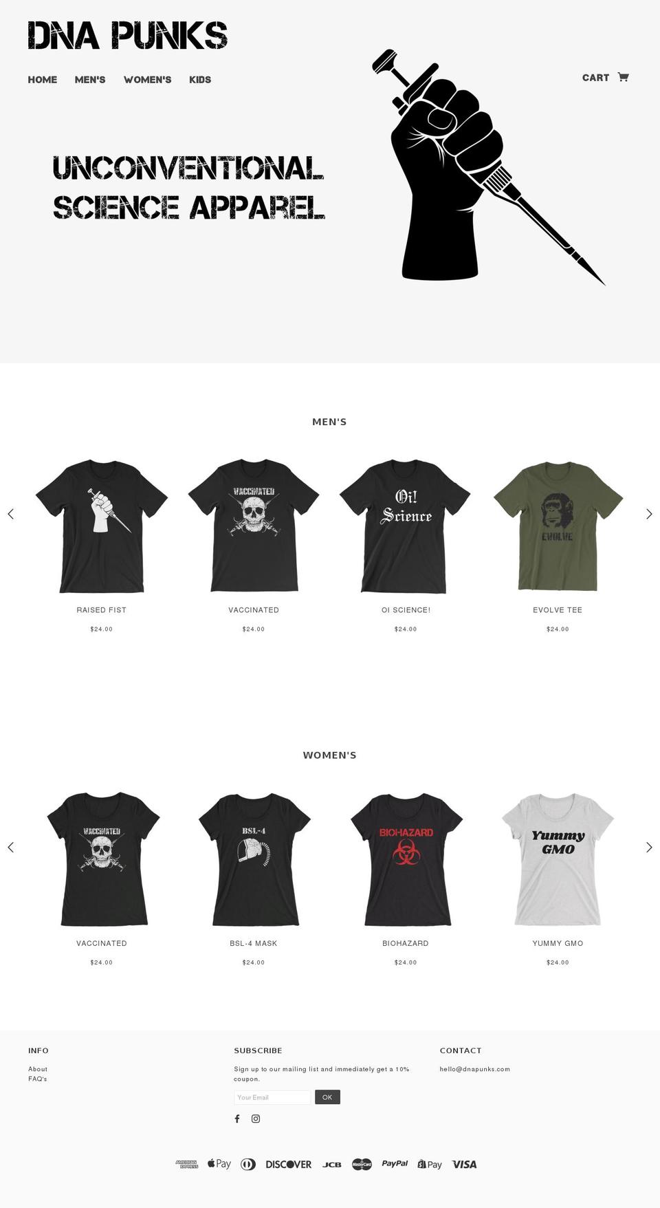 dnapunks.com — Shopify storefront screenshot