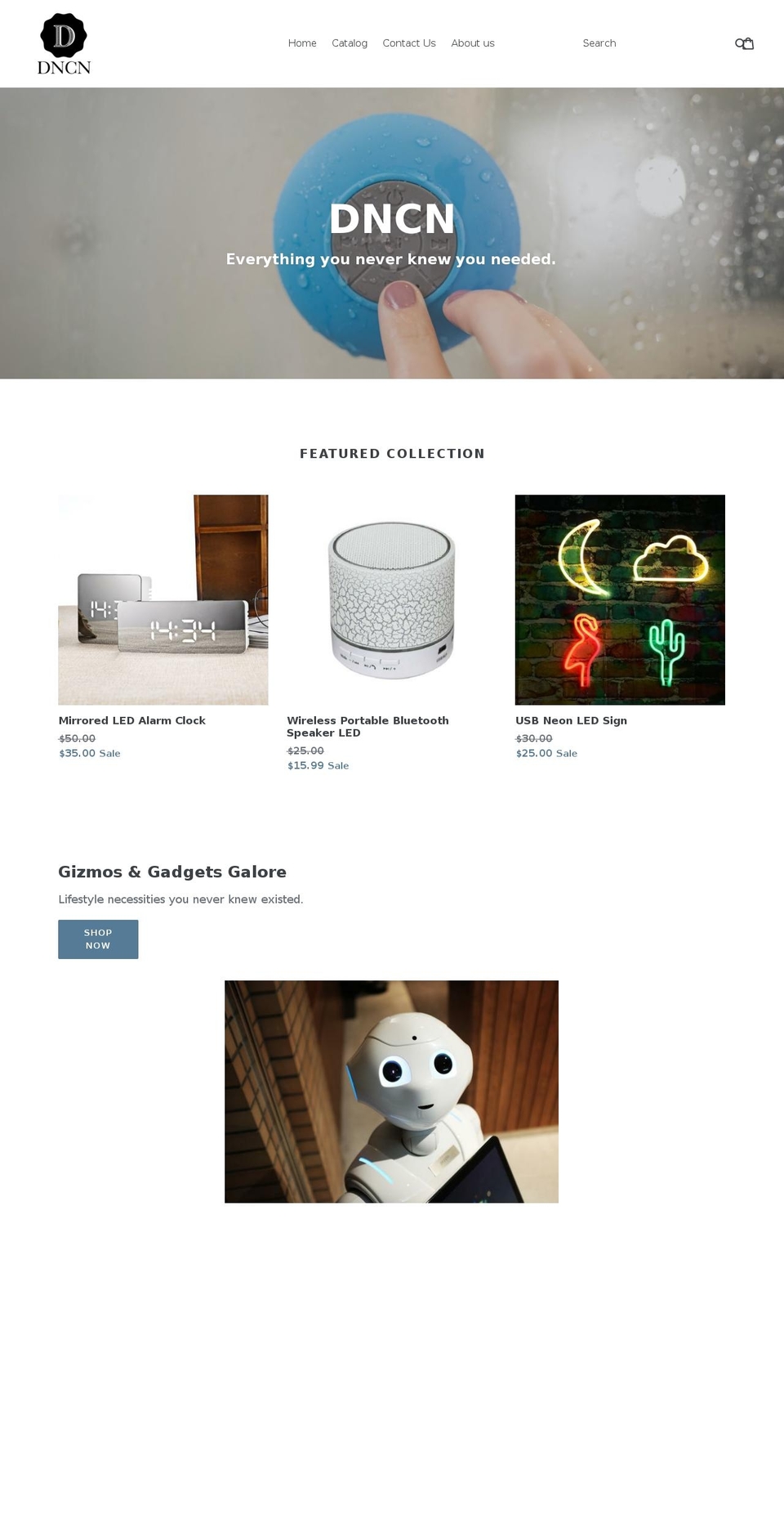 dncn.co shopify website screenshot
