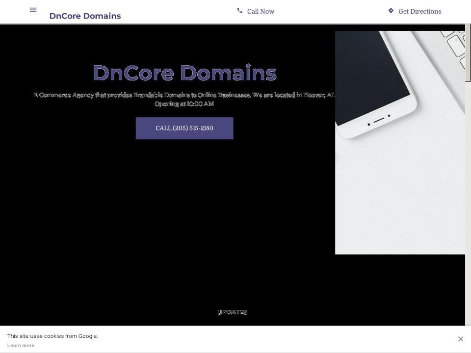 dncoredomains.com — Shopify storefront screenshot