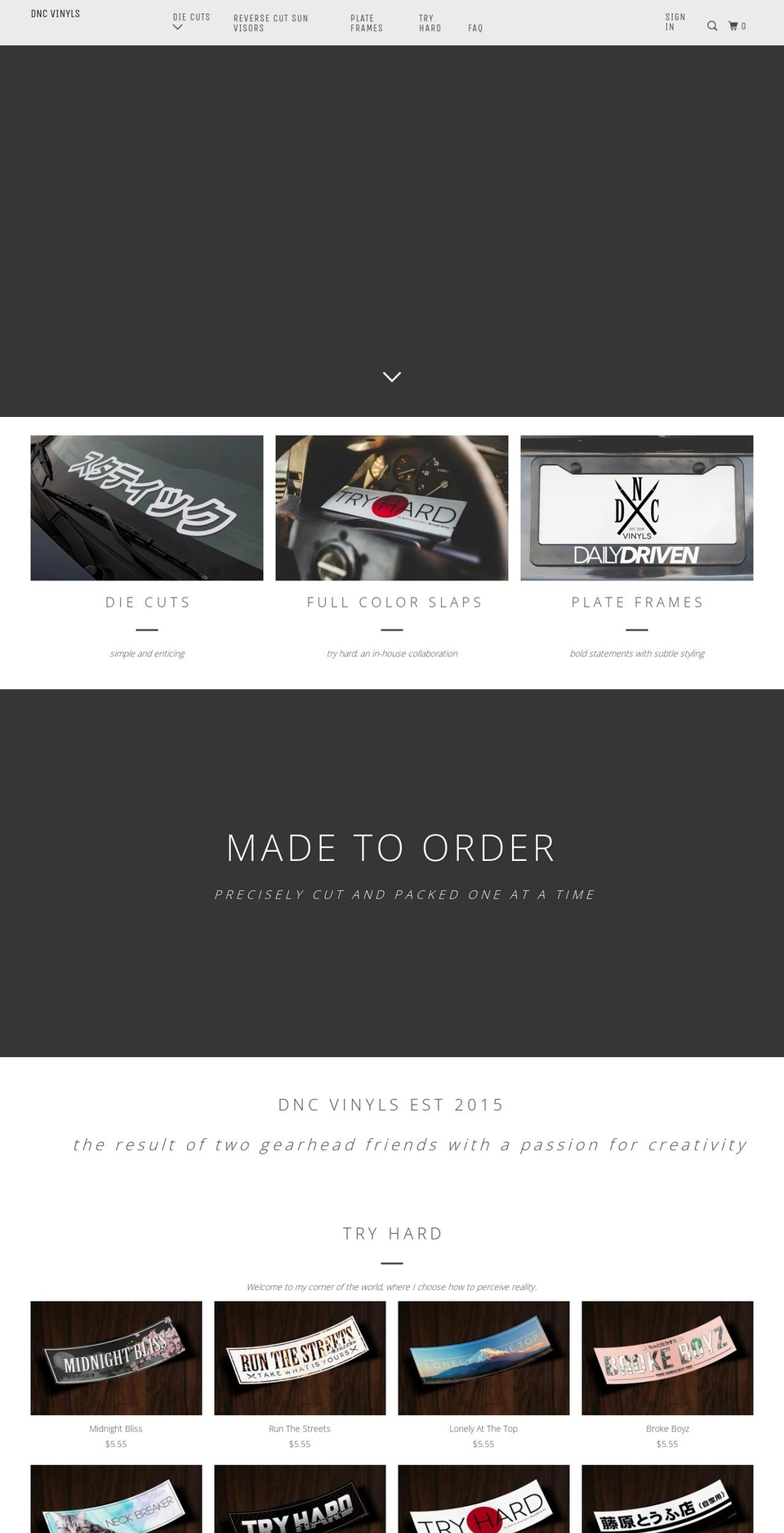 dncvinyls.com — Shopify storefront screenshot