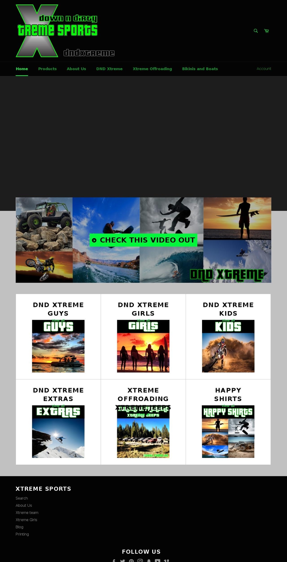 dndxtreme.com — Shopify storefront screenshot