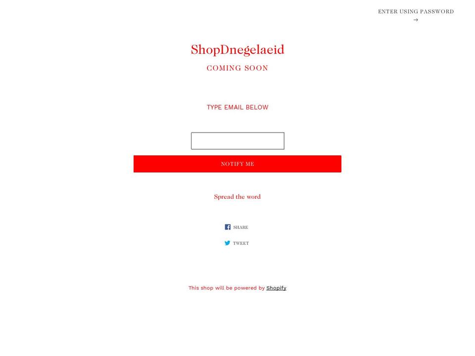 dnegelaeid.com — Shopify storefront screenshot