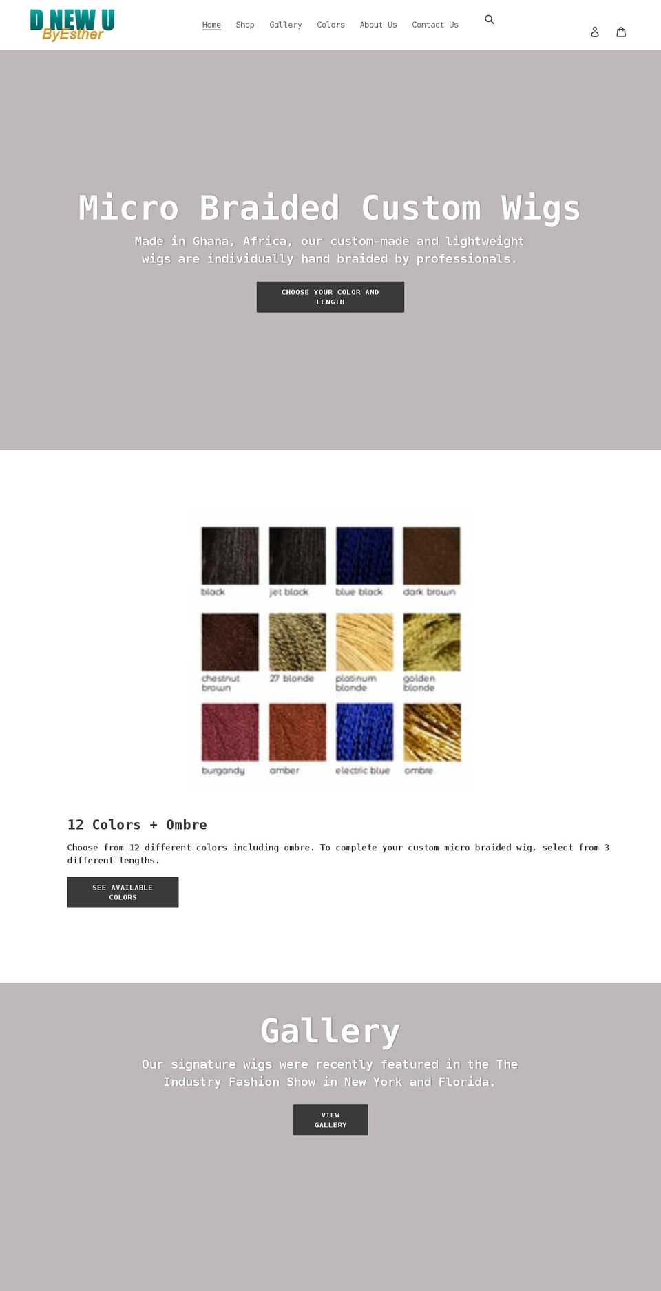 dnewubyesther.com shopify website screenshot