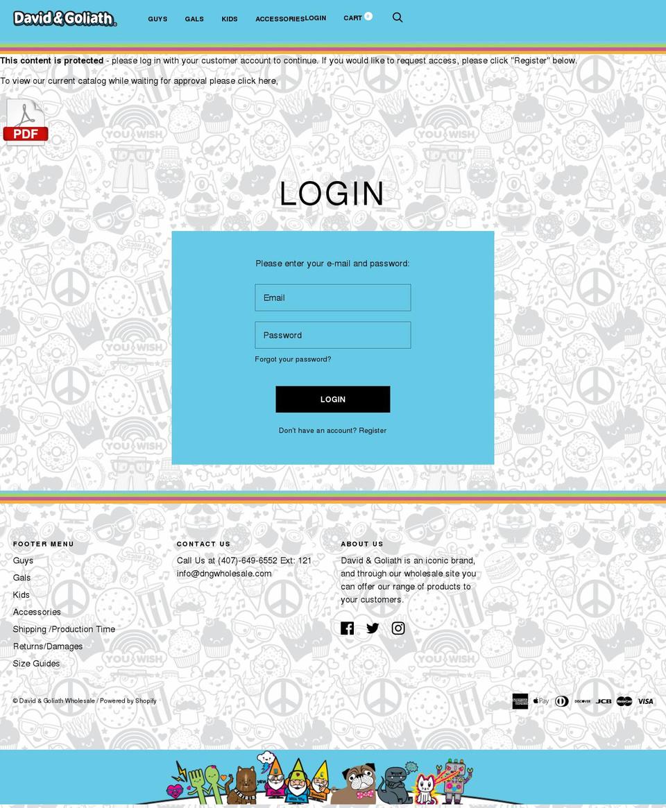 dngwholesale.com — Shopify storefront screenshot