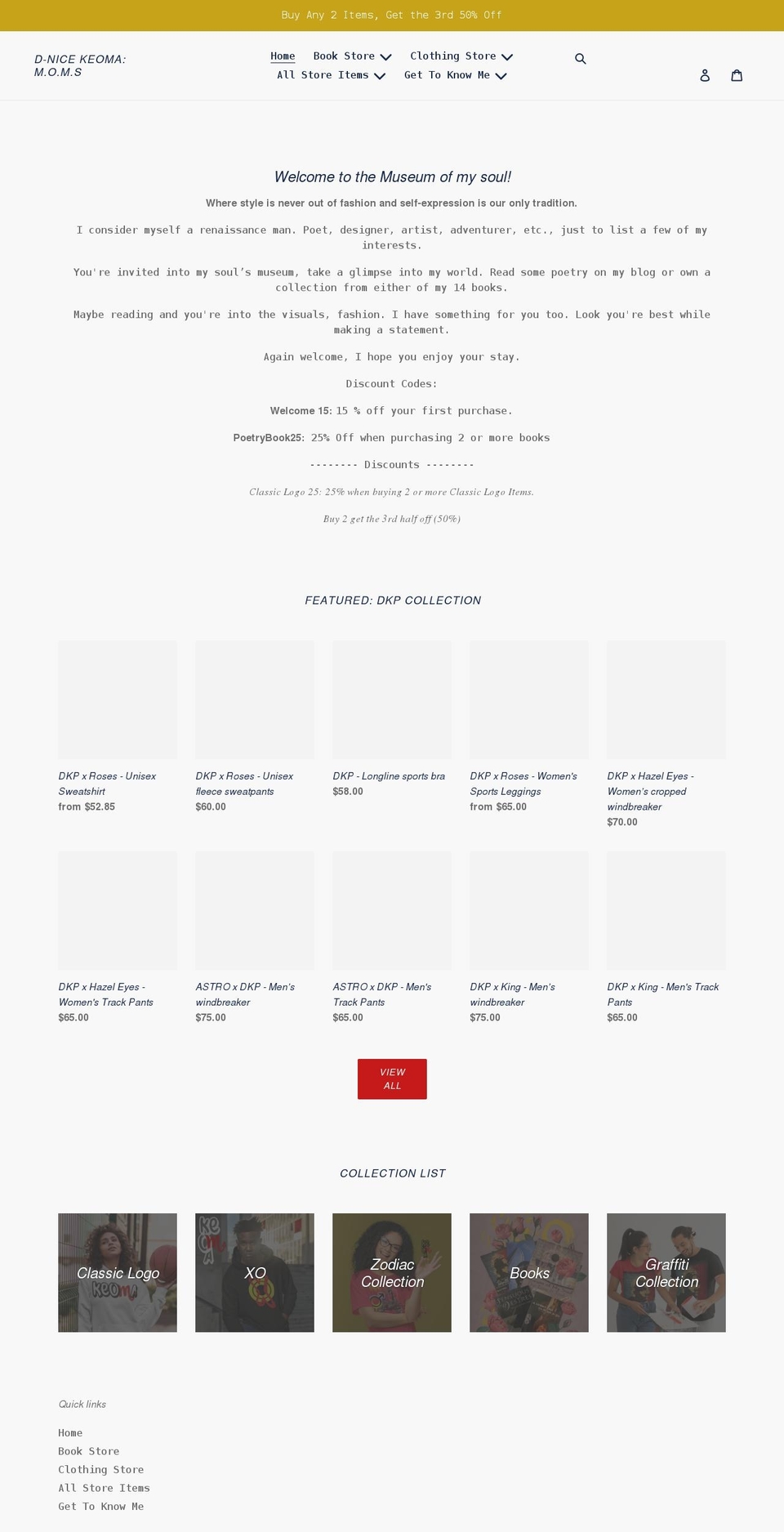 dnicekeoma.com shopify website screenshot