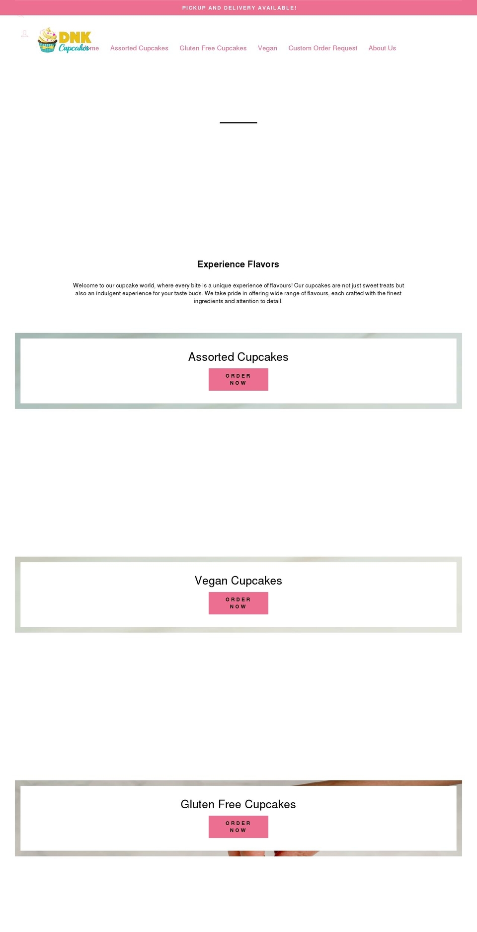 dnkcupcakes.com.au shopify website screenshot