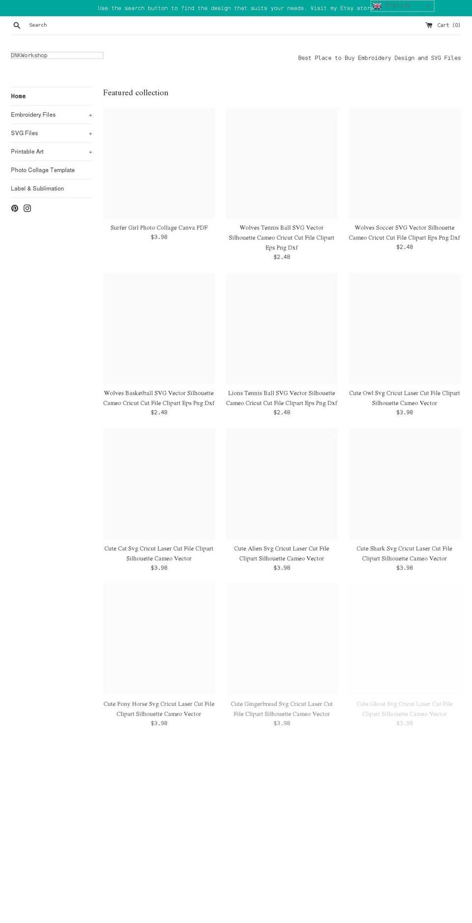 dnkworkshop.com shopify website screenshot