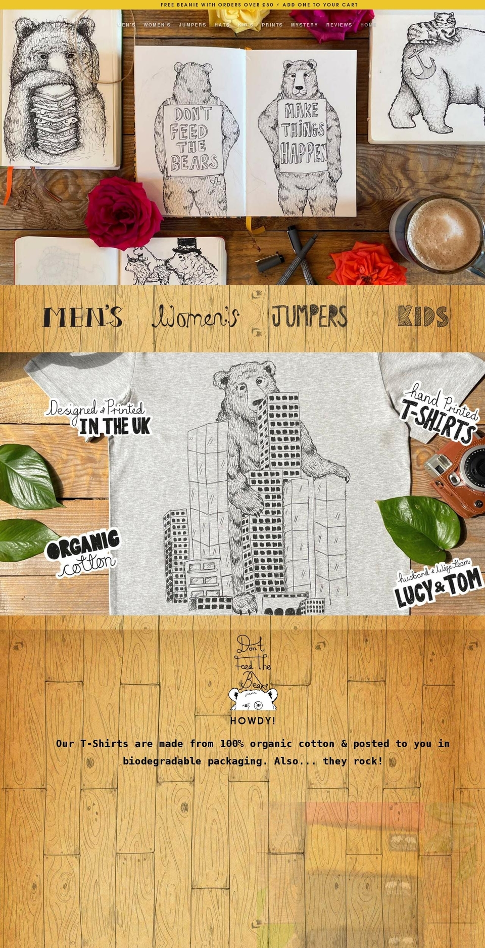 dntfeedthebears.myshopify.com shopify website screenshot