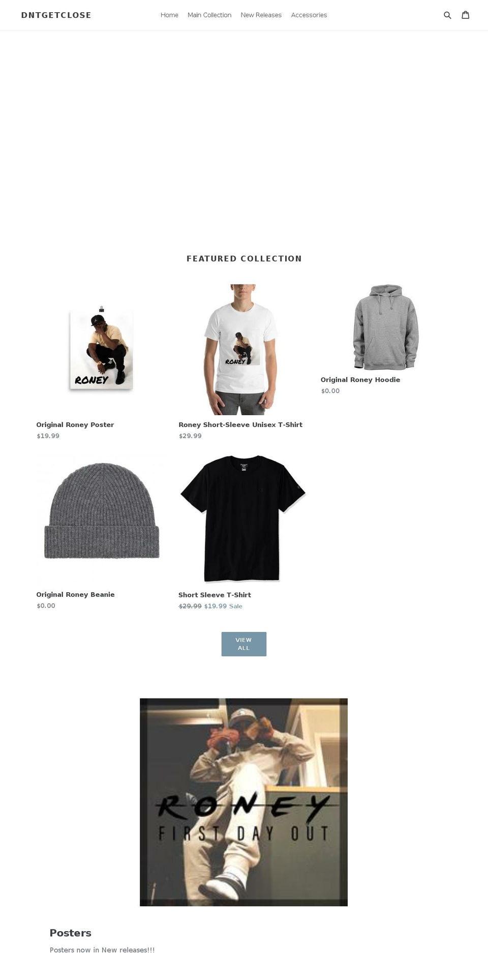 dntgetclose.com shopify website screenshot