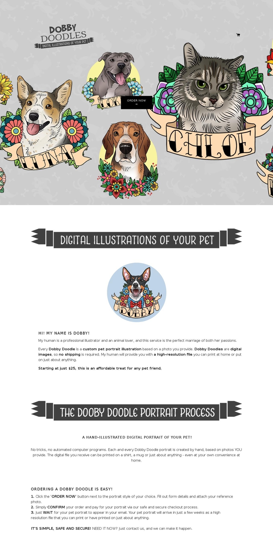 dobbydoodles.com shopify website screenshot