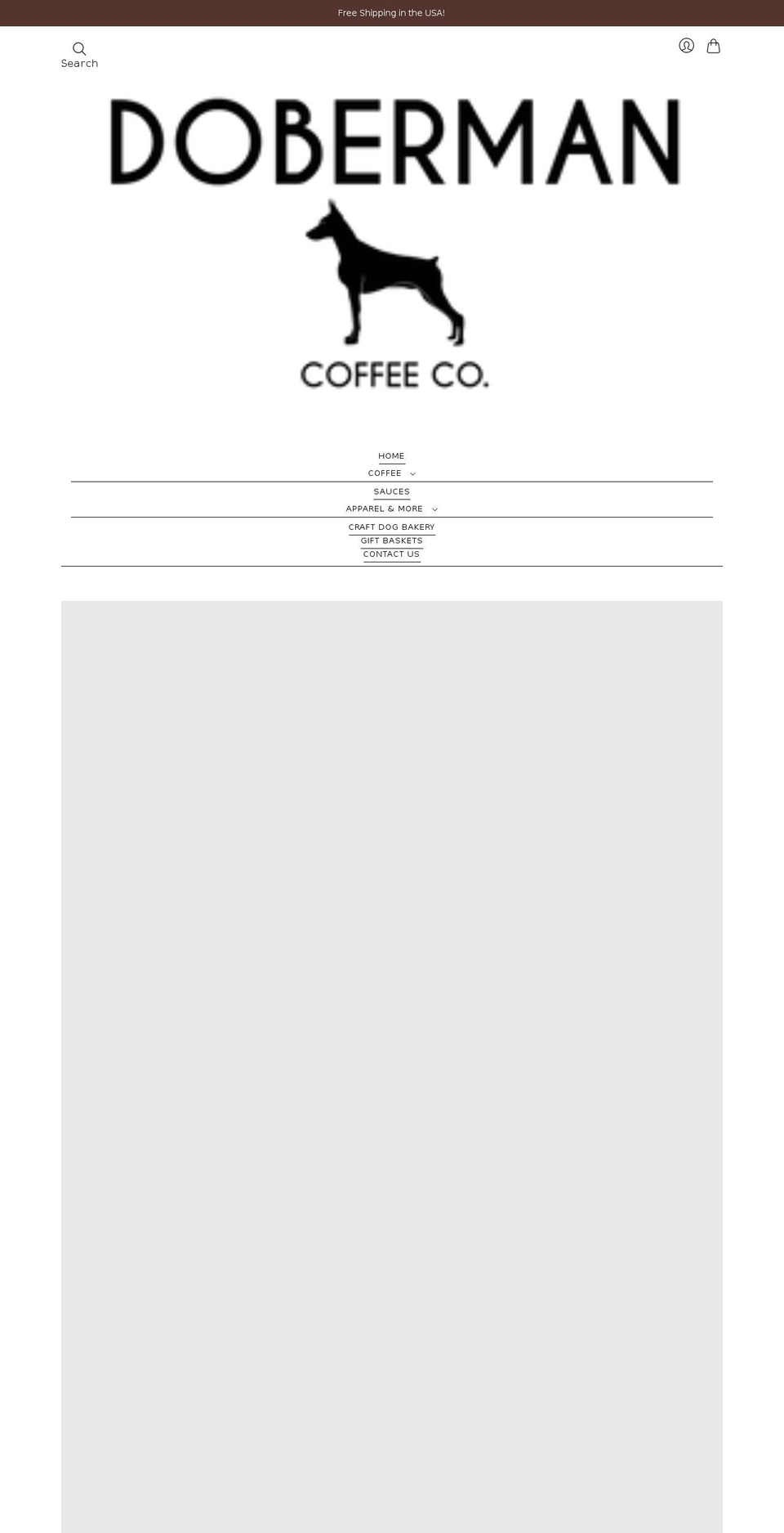 dobermancoffeecompany.com shopify website screenshot