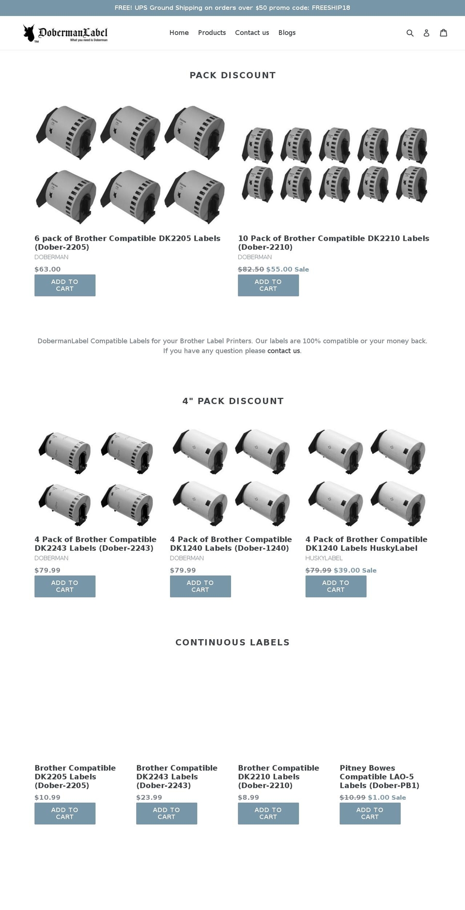 dobermanlabels.com — Shopify storefront screenshot