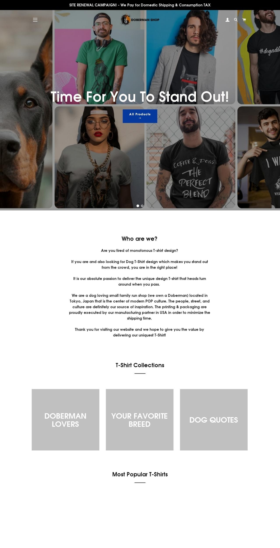 dobermanshop.com — Shopify storefront screenshot