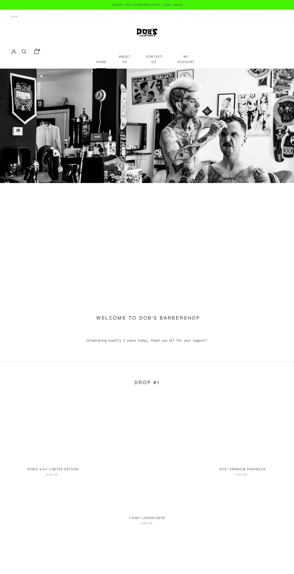 dobsbarbershop.com shopify website screenshot