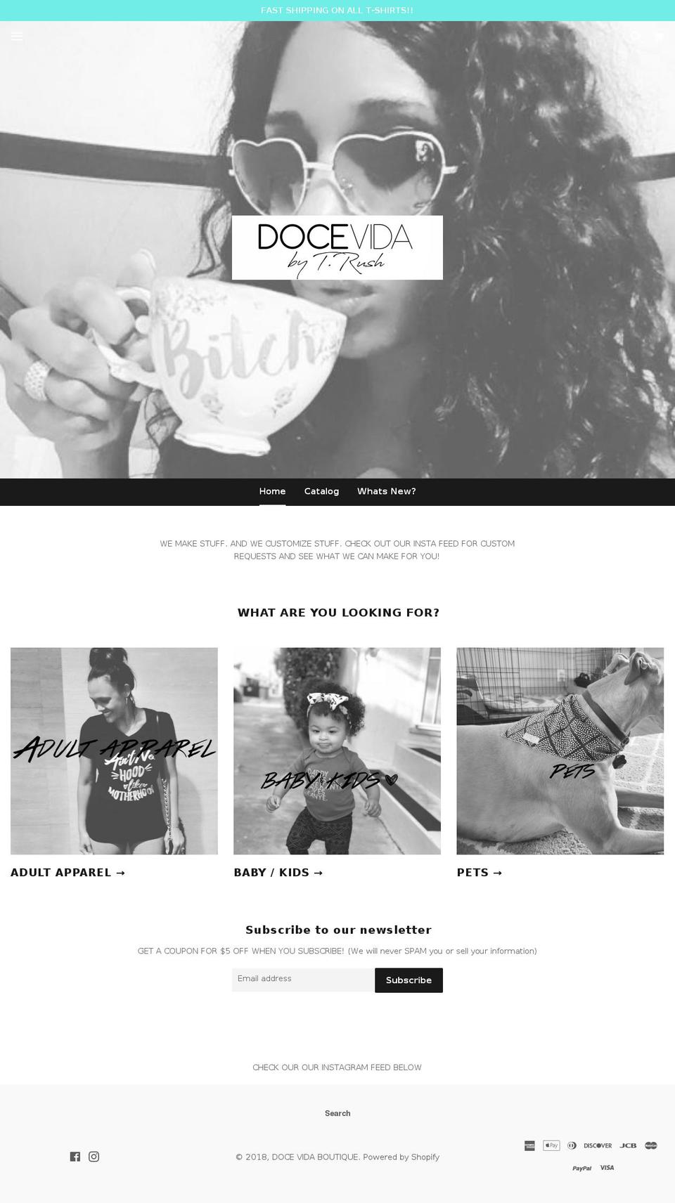 docevidaboutique.com shopify website screenshot