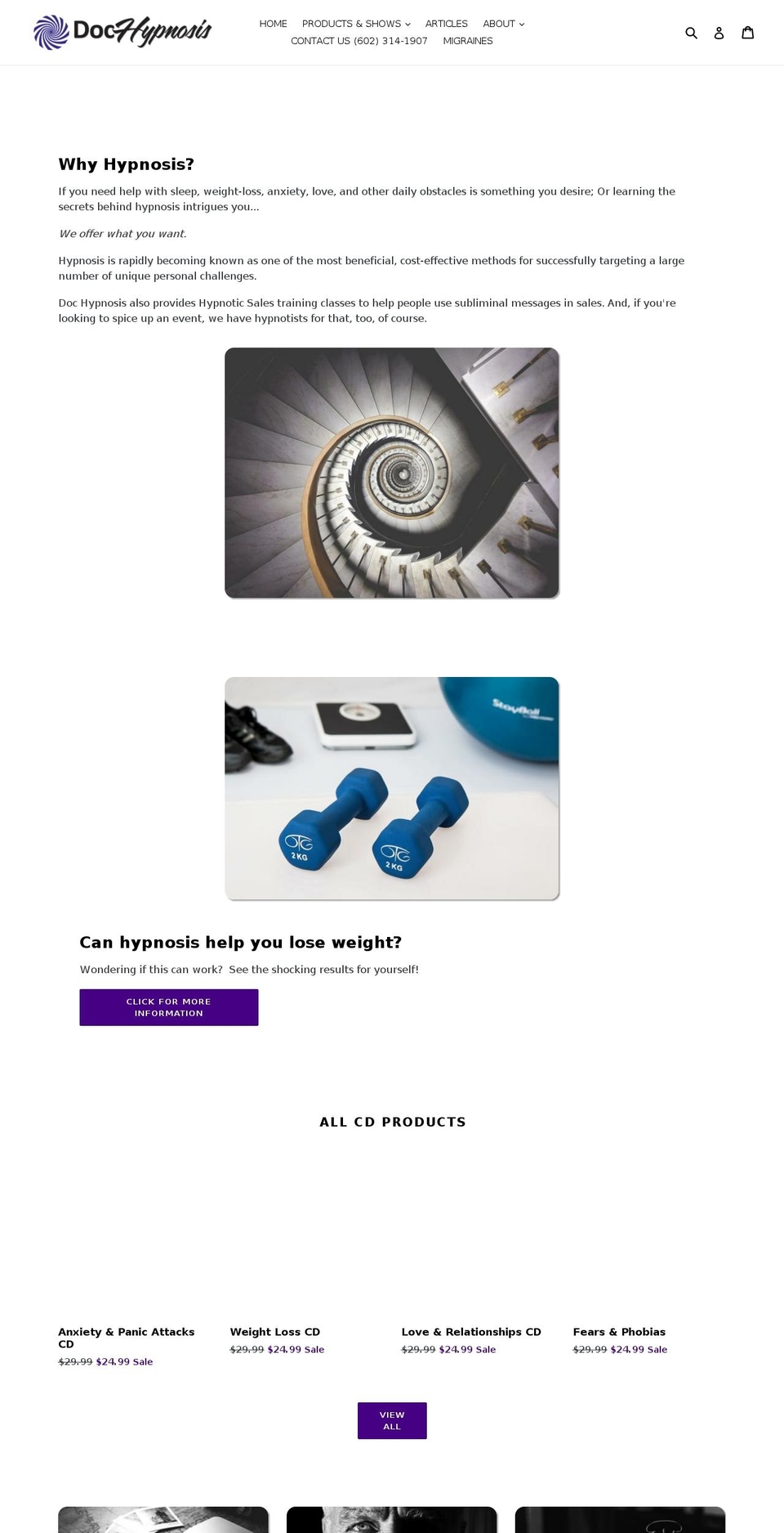 dochypnosis.com — Shopify storefront screenshot