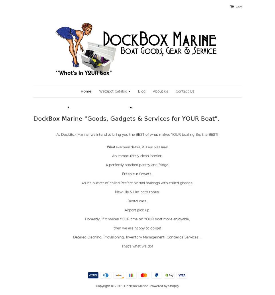 dockboxmarine.com shopify website screenshot
