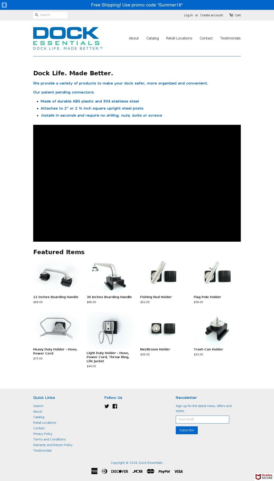 dockessentials.com shopify website screenshot