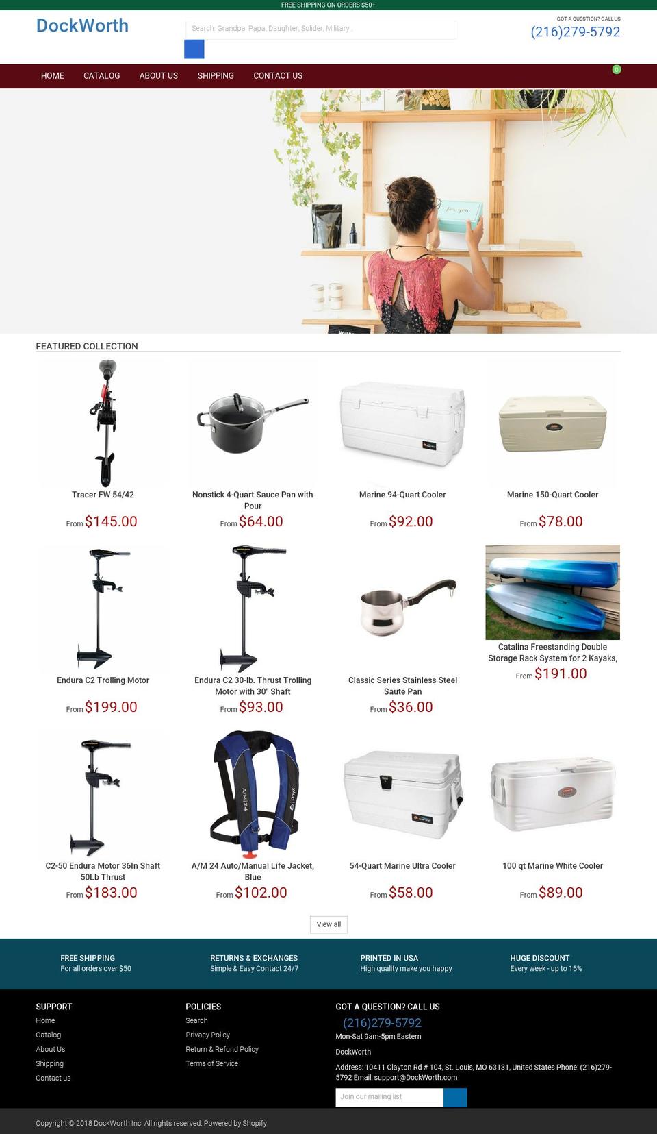 dockworth.com shopify website screenshot