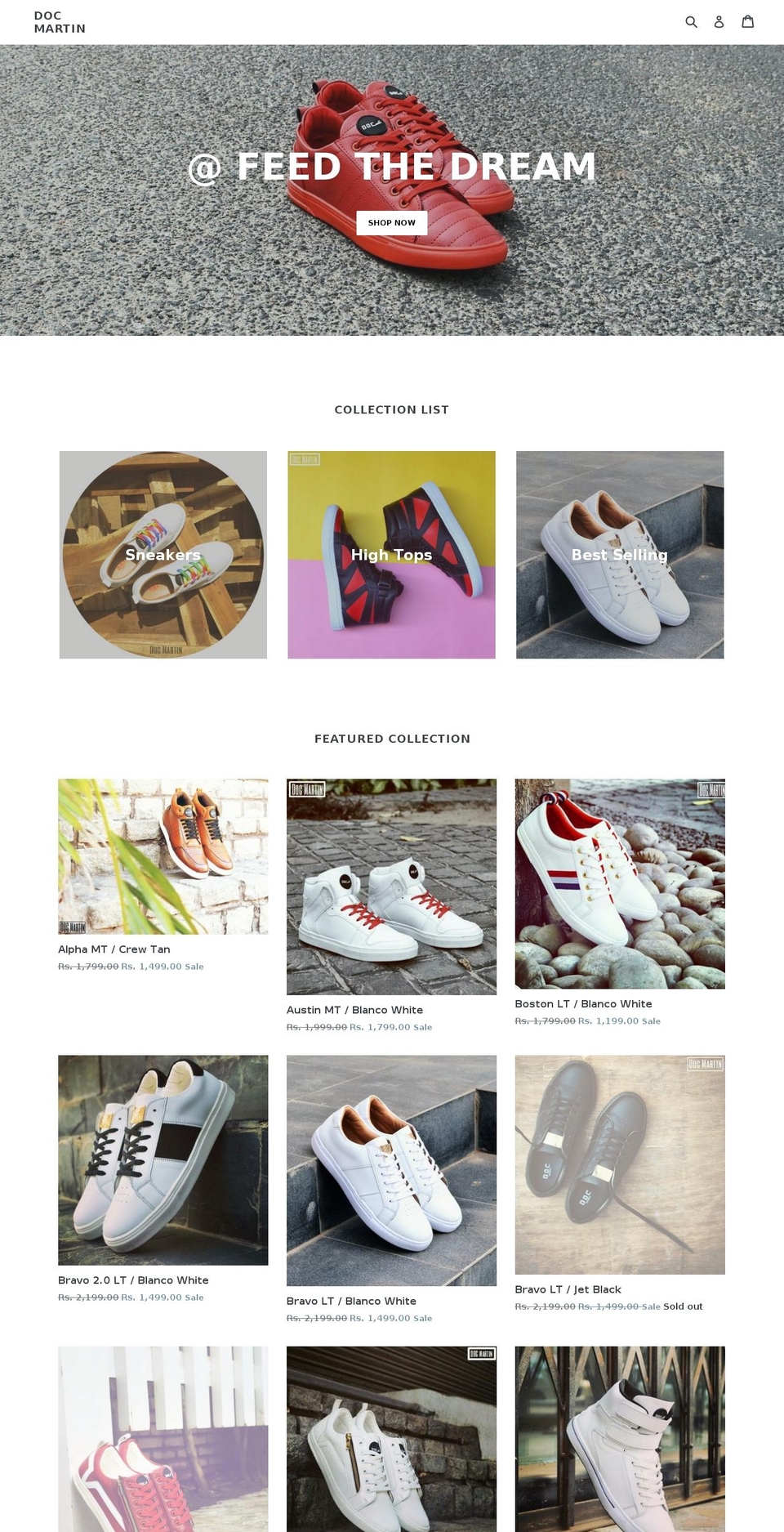 docmartinindia.com shopify website screenshot