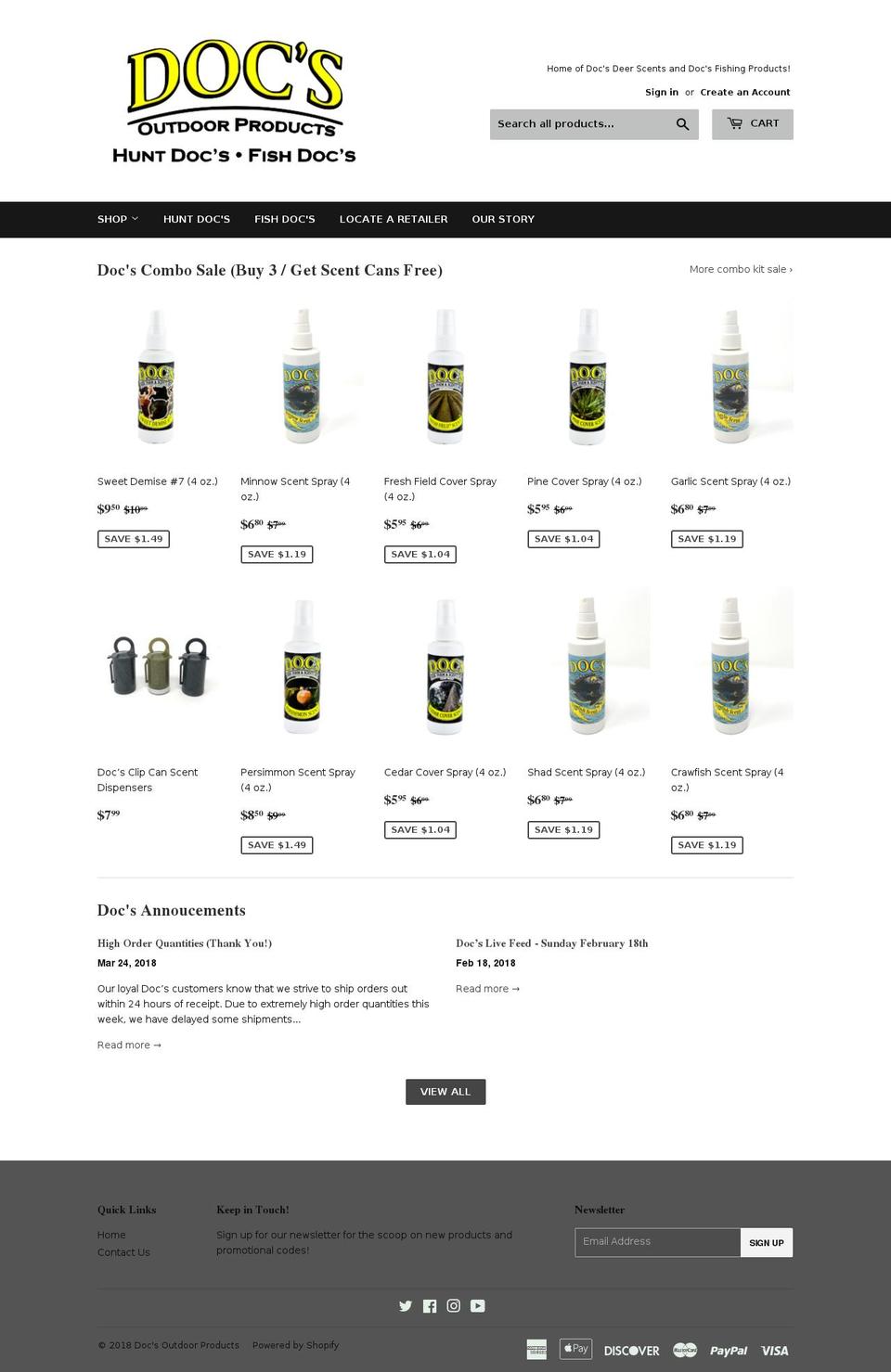 docsoutdoors.com — Shopify storefront screenshot