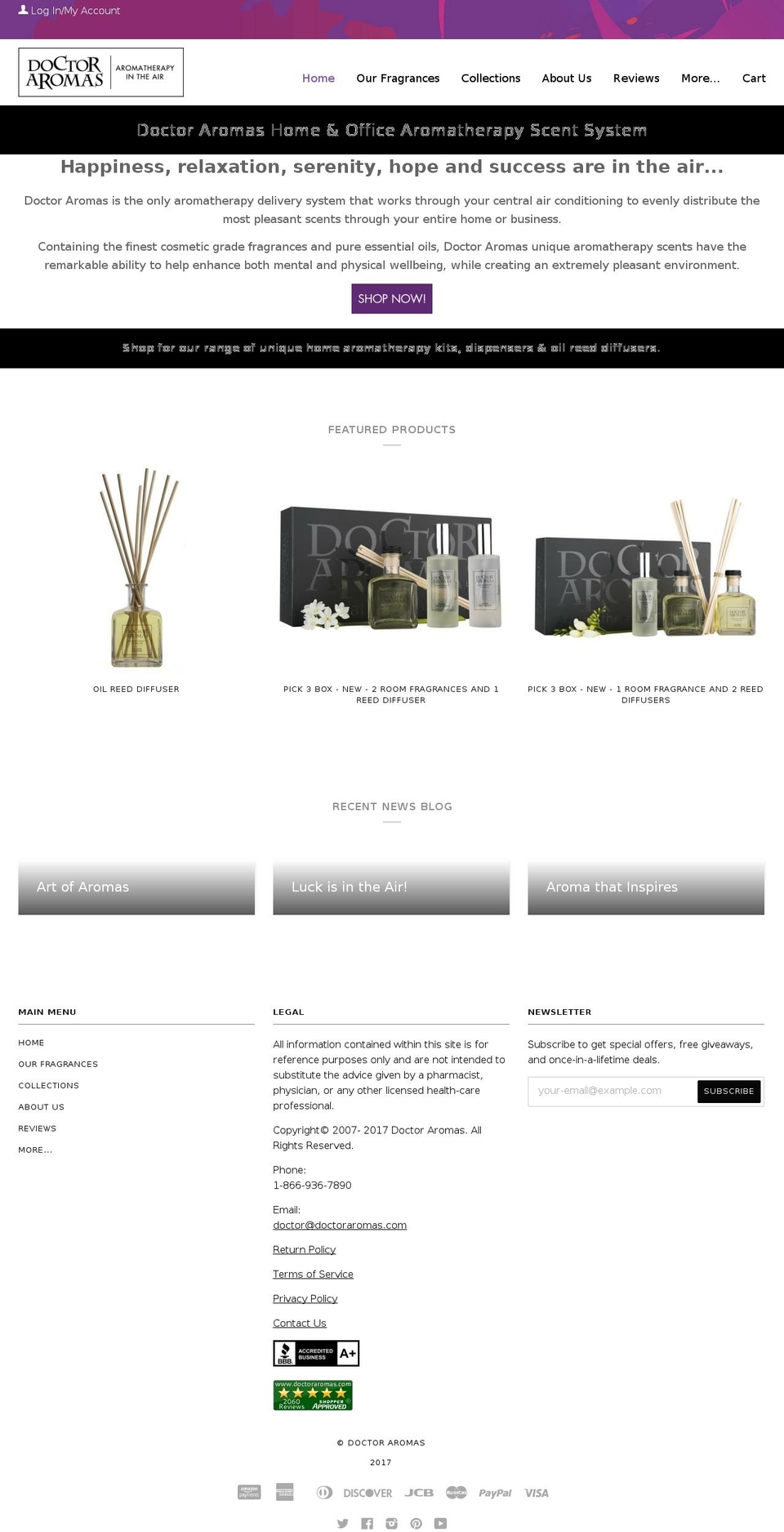 doctoraromas.net shopify website screenshot