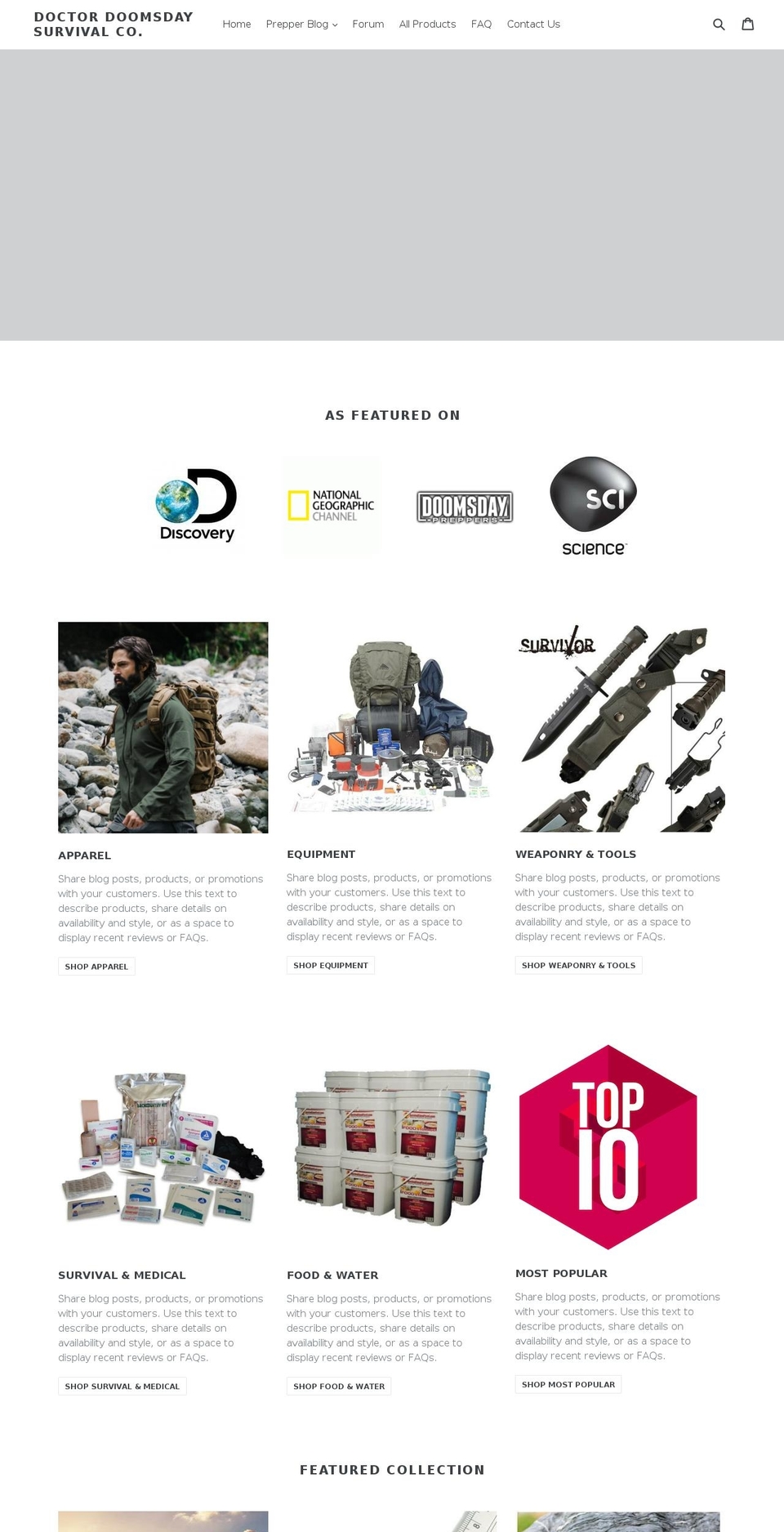 doctordoomsday.com — Shopify storefront screenshot
