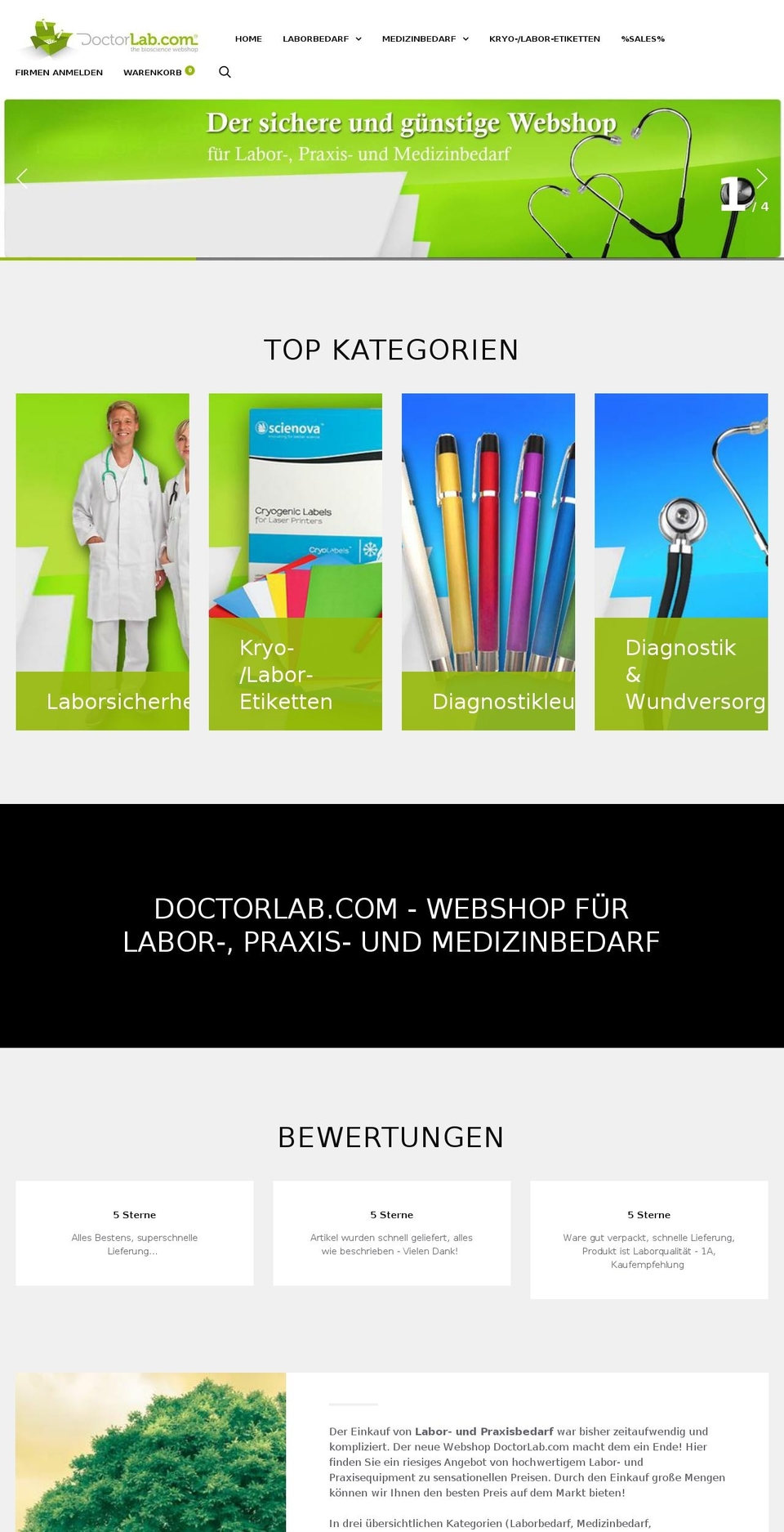 Trademark Shopify theme site example doctorlab.com