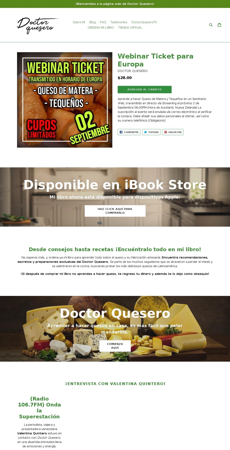 doctorquesero.com shopify website screenshot