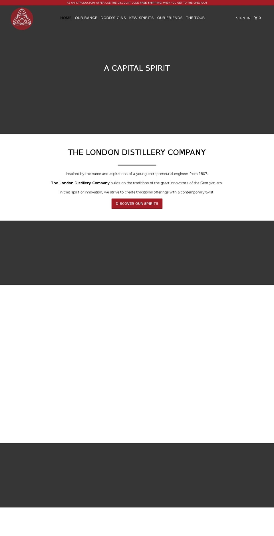 The London Distillery Co. Shopify theme site example dodd-gin.com