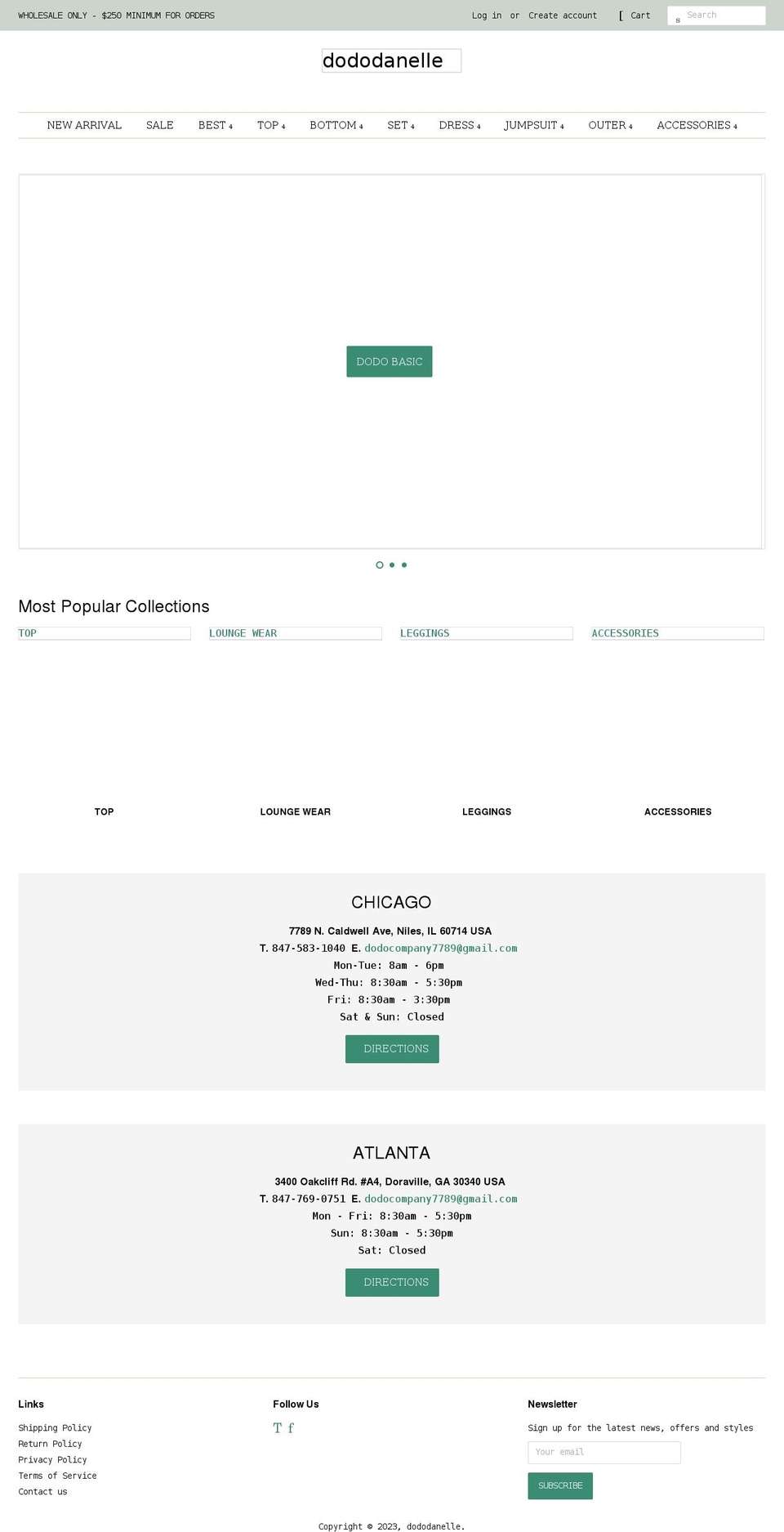 dododanelle.com — Shopify storefront screenshot