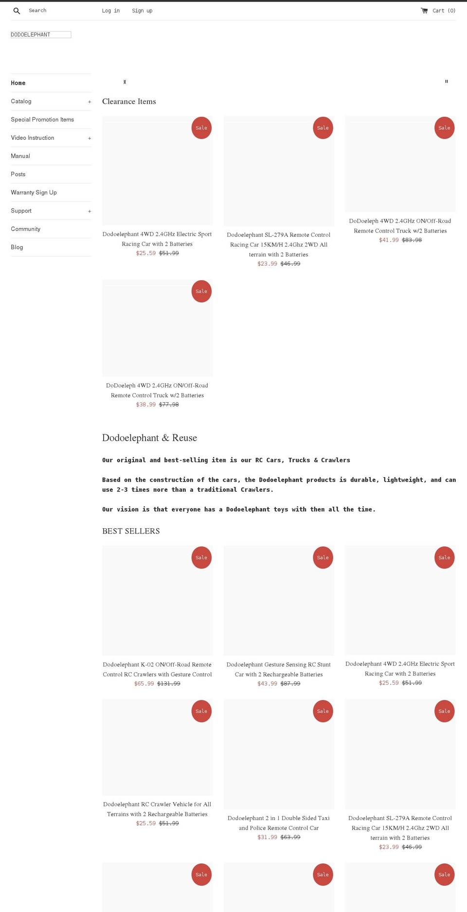 dodoelephant.com shopify website screenshot