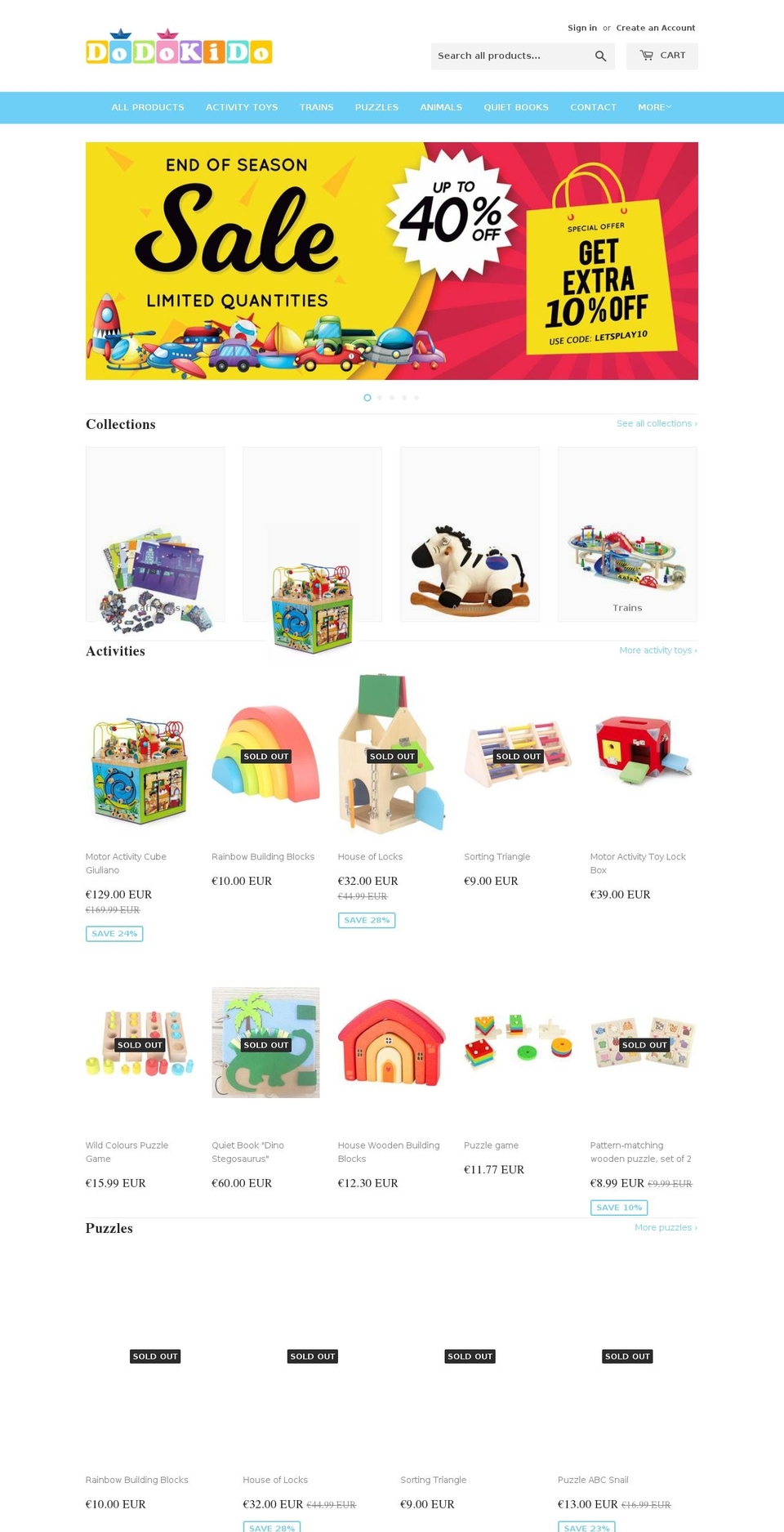 dodokido.com — Shopify storefront screenshot