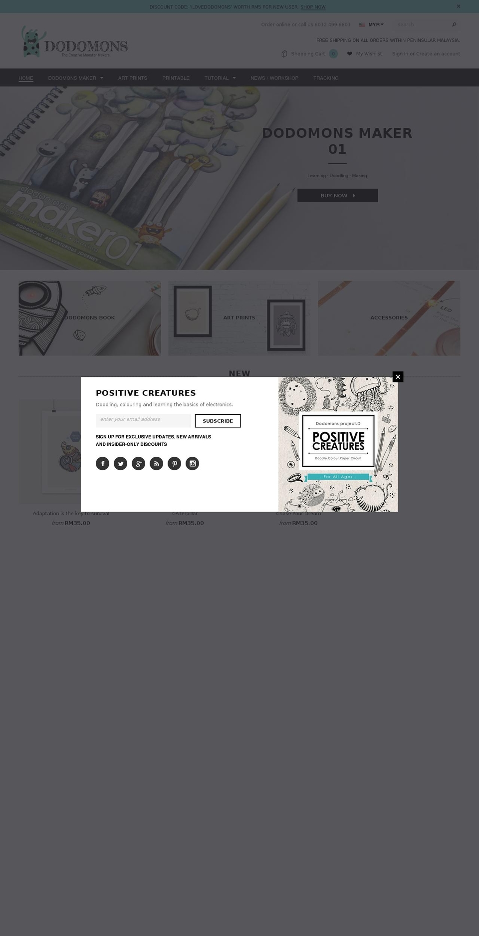 dodomons.com shopify website screenshot