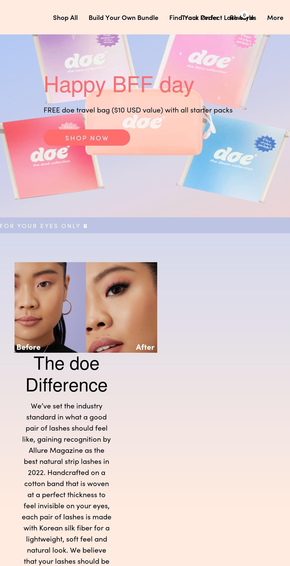 doebeauty.com shopify website screenshot