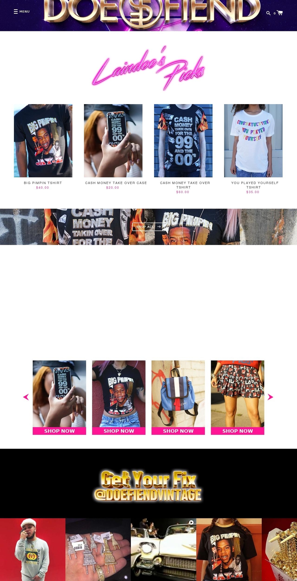Label Shopify theme site example doefiend.com
