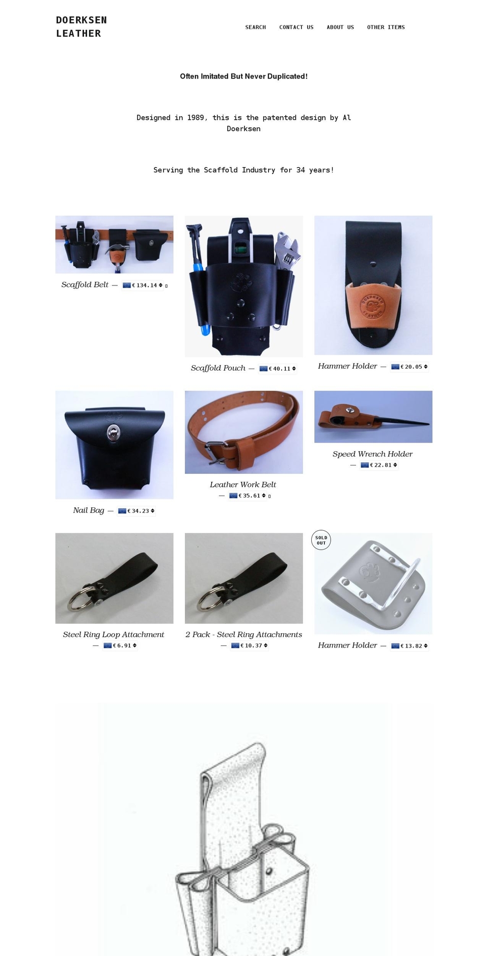 doerksenleather.com shopify website screenshot