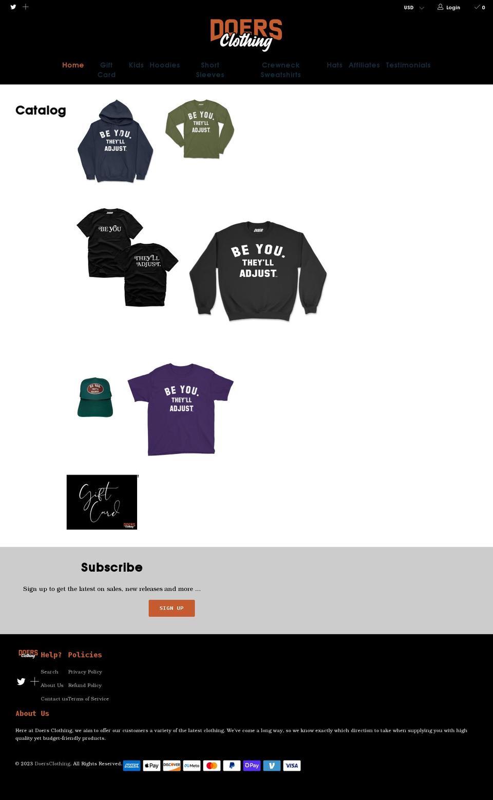 doersclothing.com shopify website screenshot