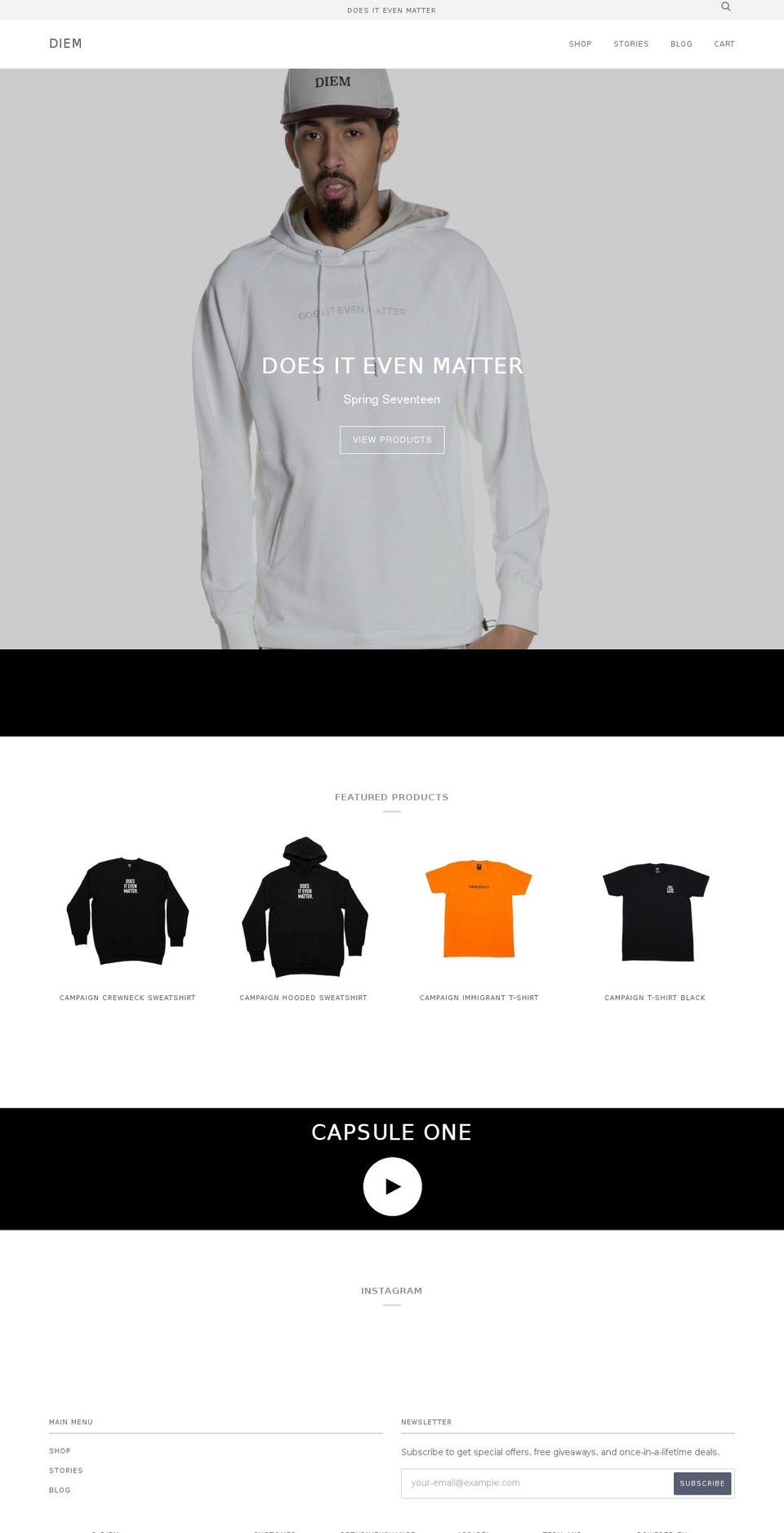 doesitevenmatter.com shopify website screenshot