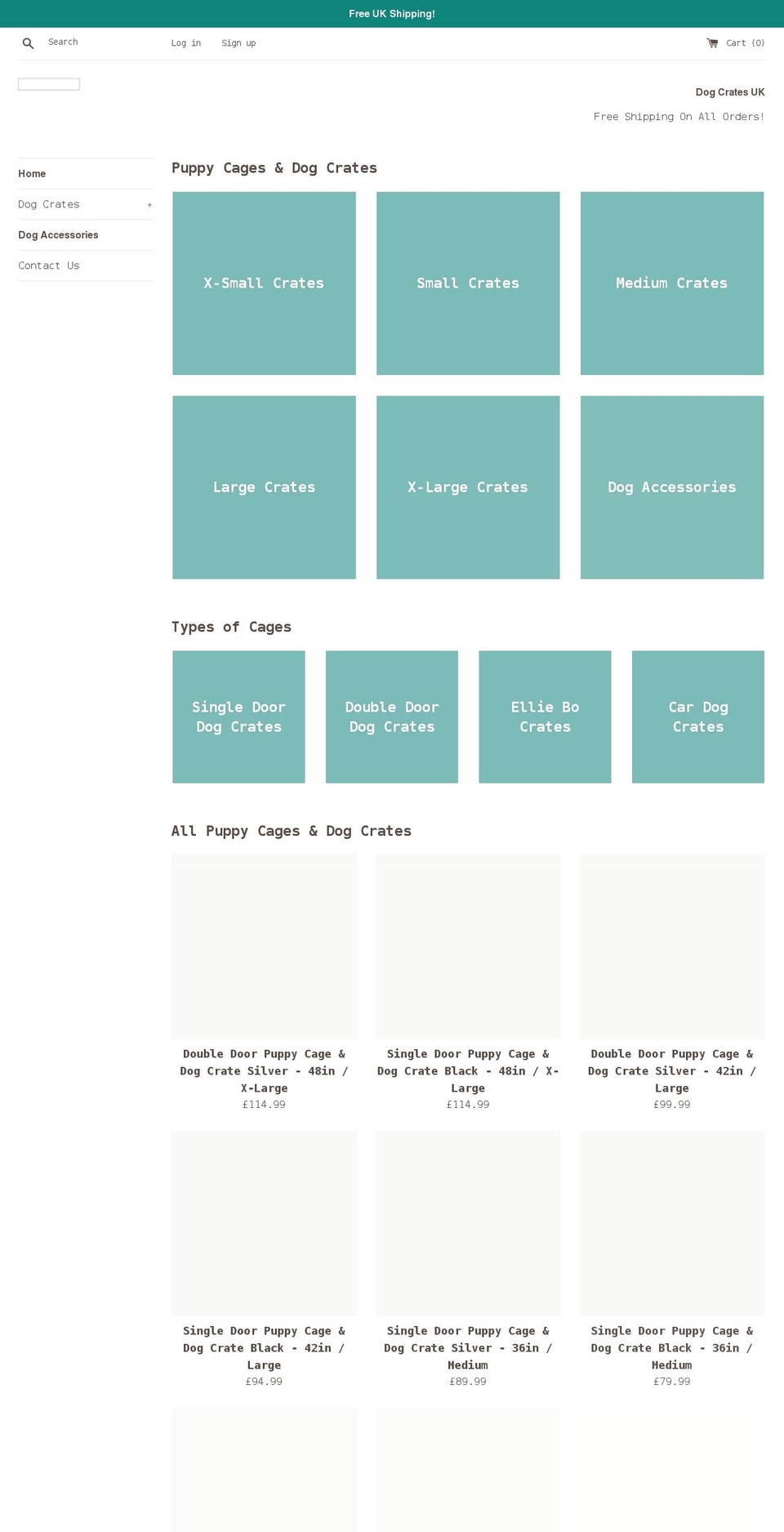 dog-crates.co.uk shopify website screenshot