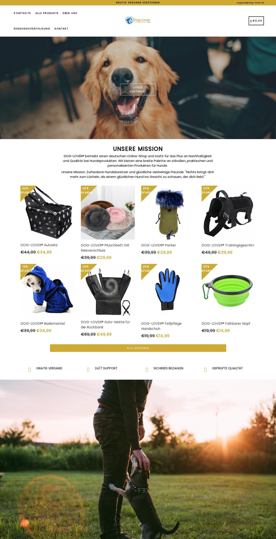 dog-lover.de shopify website screenshot