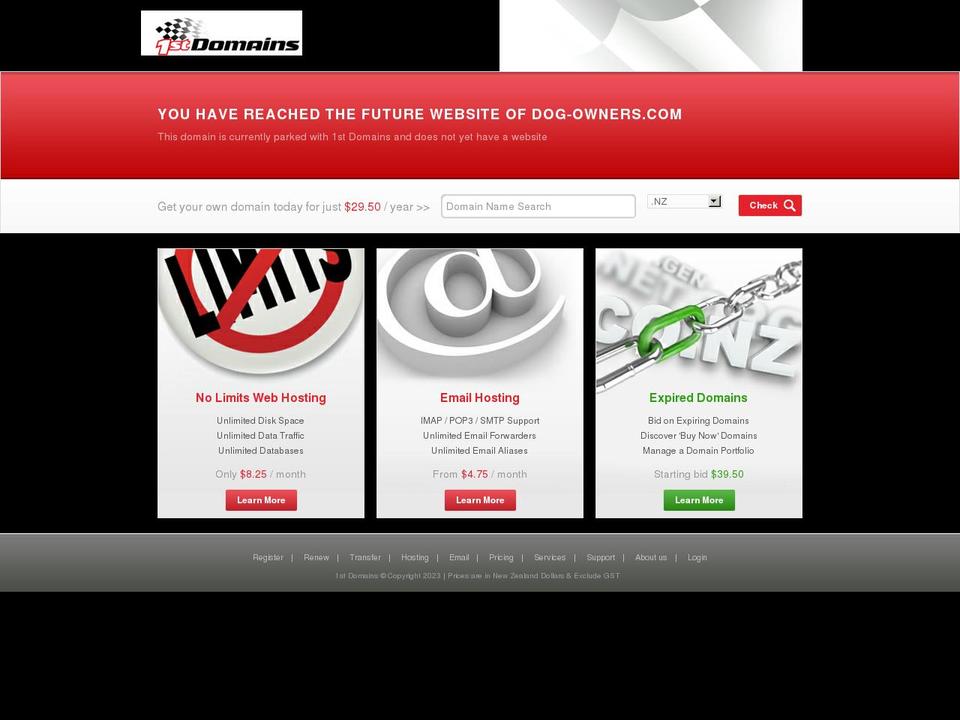 dog-owners.com — Shopify storefront screenshot