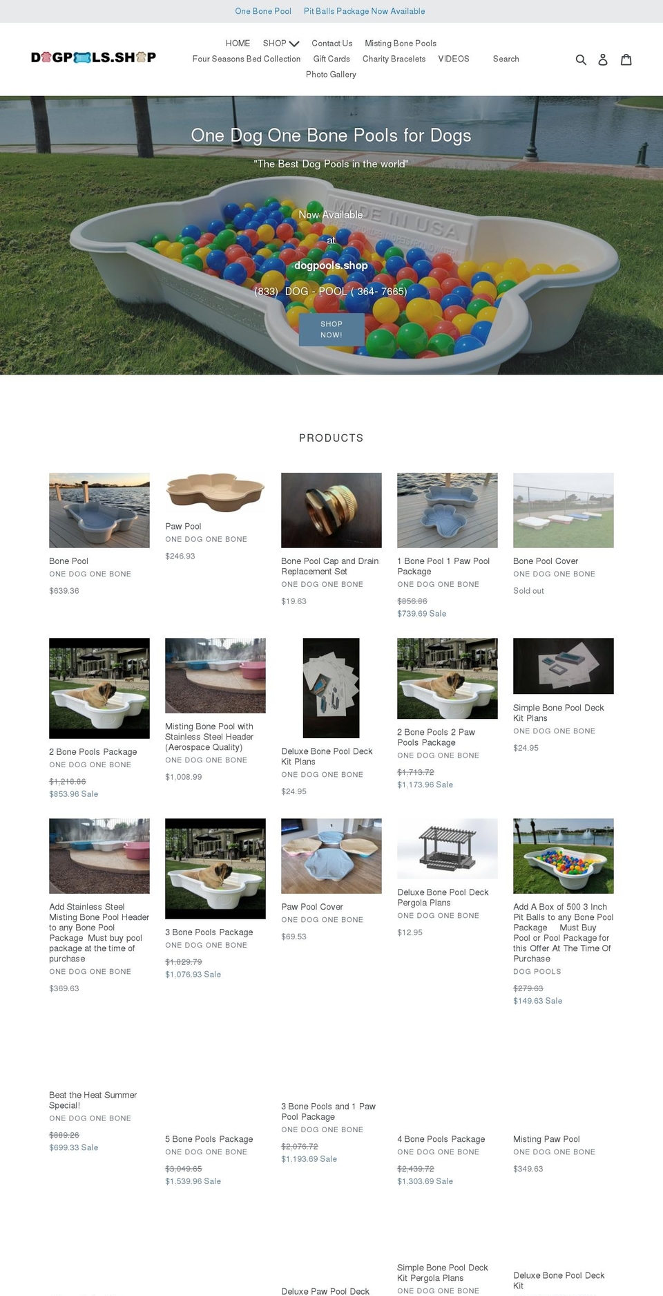 dog-pools.myshopify.com shopify website screenshot