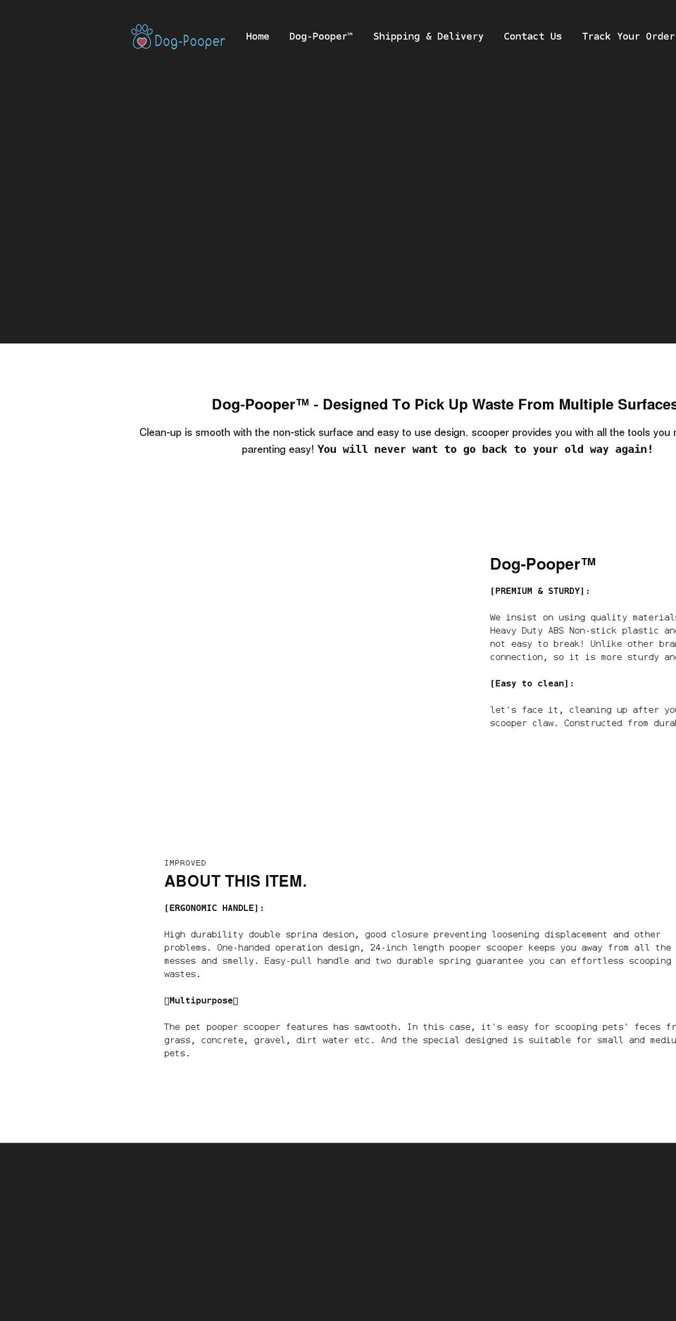 dog-pooper.com shopify website screenshot